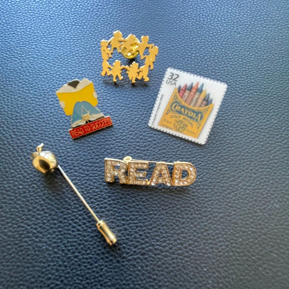 A Collection of Back-to-School Teacher Pins (All five for one price)